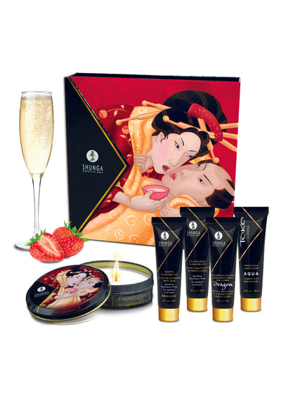 Geisha's Secrets Set Fresa Champagne - Pikante Tienda Erotica