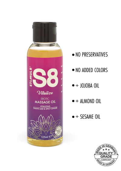 S8 Massage Oil Lima Omaní y Jengibre Picante - Pikante Tienda Erotica